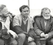 Владимир Крупин, Валентин Распутин и Василий Белов на озере Байкал. 1990 г.
