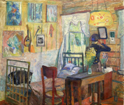 Прокошев Николай Иванович (1904–1938). Комната художника. 1935.  Холст, масло. 89,5х99,5