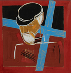 Человек с голубым крестом. Фрагмент. 1988. Картон, гуашь, пастель. Государственная Третьяковская галерея