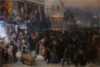 Картина Константина Маковского «Народное гулянье во время масленицы на Адмиралтейской площади в Петербурге»