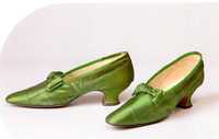 Туфли из зеленого атласа. Фирма Г. Вейс. Санкт-Петербург. 1900 - первая пол.1910-х