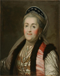 Неизвестный художник. Портрет Екатерины II в шугае и кокошнике. 1770-е. Из собрания МГОМЗ