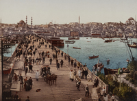 © Неизвестный автор. Галатский мост. Османская империя, Константинополь, 1890-е