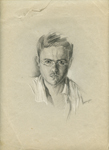 Автопортрет. 1919. Бумага серая, уголь, мел, графитный карандаш. Архив семьи С.Б. Телингатера