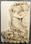 Фрагмент от саркофага с изображением морского кентавра и нереиды. Рим. Середина III в. Государственный Эрмитаж