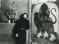 В.А. Ватагин в мастерской в Тарусе. 1914 - 1915