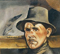 С. Герасимов.  Юноша в шляпе Автопортрет. Холст, масло. 1923