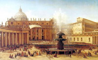 Григорий Чернецов. Площадь Святого Петра в Риме во время папского благословения. 1850