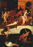 Иероним Босх. Ад, правая створка триптиха ''Стог сена''. 1500 - 1502. Мадрид, Прадо