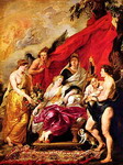 Питер Пауль Рубенс. Рождение дофина. Из цикла ''Жизнь Марии Медичи''. 1622 - 1625. Лувр