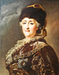 Портрет императрицы Екатерины II в дорожном костюме. Кон. XVIII в.