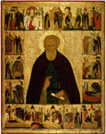 Преподобный Дмитрий  Прилуцкий с житием. Ок.1503 года
