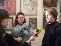 Александр Егоров на ''Передвижной выставке авангарда'' в Рыбинском музее.2012