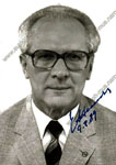 Фотопортрет с автографом лидера бывшей ГДР Эриха Хонеккера, 1989 г.