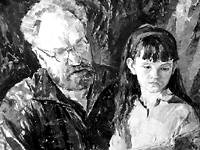 Портрет художника Бабицына с дочерью.1969 г.