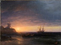 И.Айвазовский. Закат на море. 1878.