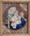 Вышивка. Мадонна с младенцем и Иоанном Крестителем. Середина  XIX в.