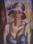 Лали Росеба. Дама в соломенной шляпе. 2009 г. Холст, масло. 80x60