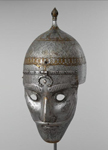 Шлем с маской. Иран, XVI в. Сталь. Гравировка, ковка, золочение