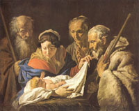 Матиас Стомер Поклонение младенцу