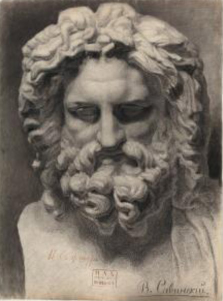 В.Е. Савинский. Голова Зевса. 1876. Третьяковская галерея