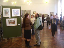 На открытии выставки рыбинских художников- 2008: Евг. Лимарев и Св.Соловьёва